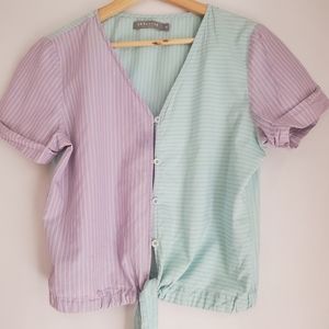 209 wst 38 Women's Medium Button Down Tie Top